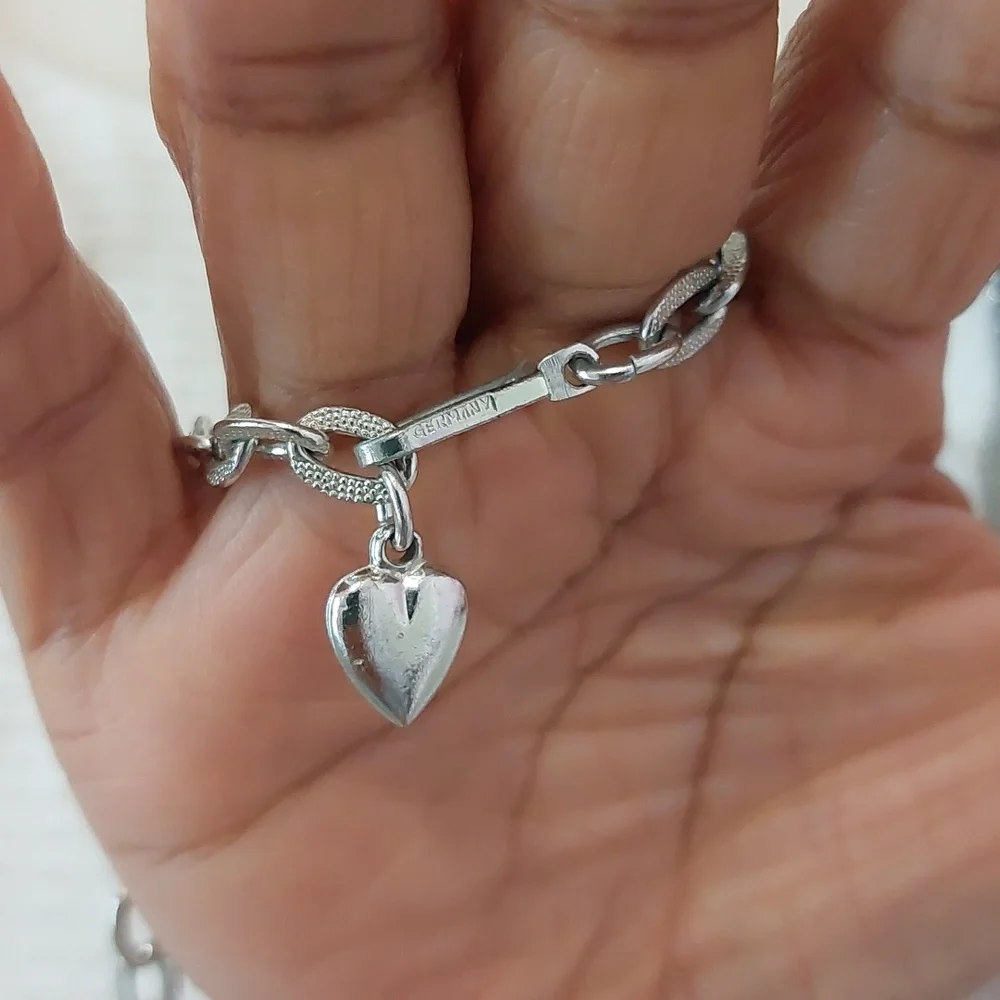 Vintage Signed Germany Multi Texture Silver Tone Leaf Vine Choker Necklace - Picture 8 of 8